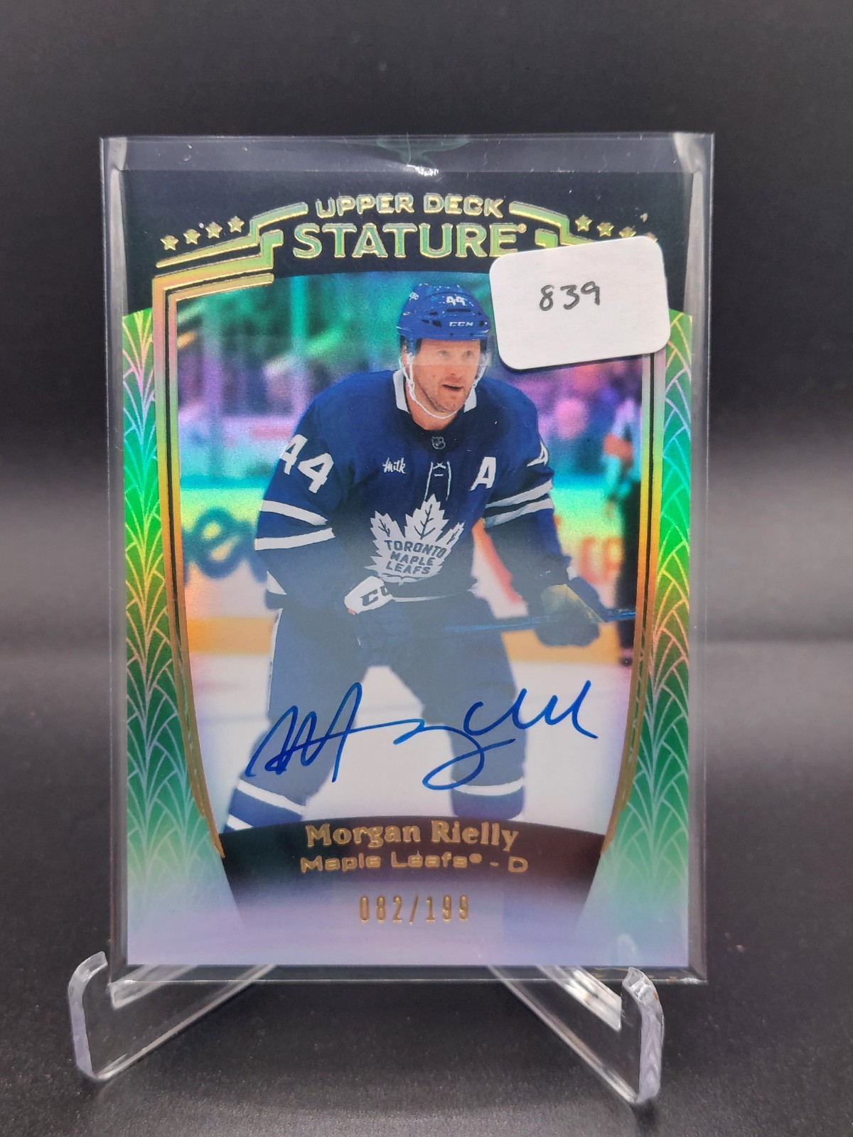 2024-25 UPPER DECK STATURE MORGAN RIELLY #4 AUTO /199 GREEN