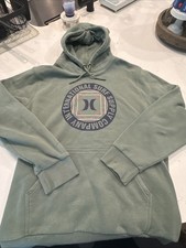 Men s Hurley International Green Hooded Pullover - Size Large