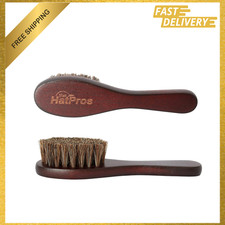 Horsehair Clothing Brush with Wooden Handle, Dust Lint Dirt Remover, Compact