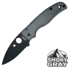 Spyderco SMKW Exclusive Shaman C229MGYS45BKP - Gray Canvas Micarta - Black S45VN