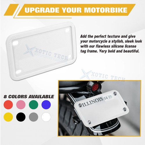 White Motorbike Flexible License Plate Shield for Men Women with Drainage Holes - Picture 7 of 15