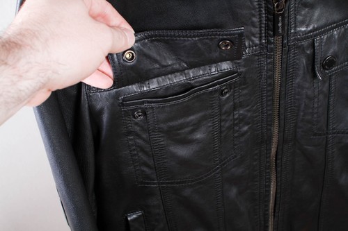 Strellson Leather Jacket Calfskin Black Men's Size M - Picture 12 of 18