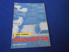 Orig 196162 Alfa Romeo Giulietta Owners Manual Handbook Full Range Incl Zagato