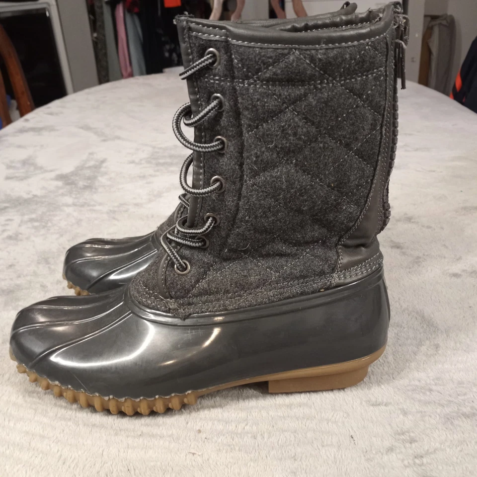 Botas de invierno Madden Girl grises acolchadas para mujer 8,5 Foto 3 de 4