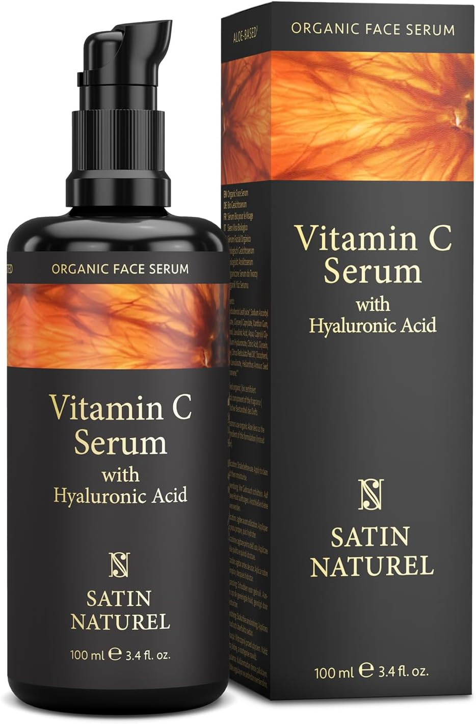 Siero Viso 100ml Vitamina C e Acido Ialuronico Antirughe Idratante