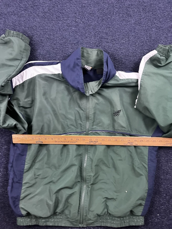 Chaqueta cortavientos Team USA Olympics para hombre verde azul marino cremallera completa bloques de color pista Foto 4 de 4