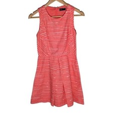 GAP Fit & Flare Dress Womens 2P XS Pink Stripe Sleeveless Mini Petite Summer
