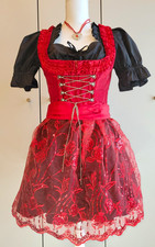 Turi Landhaus Dirndl Damen rot/schwarz Gr. 38...