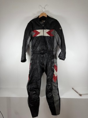 Vintage IXS Leather Moto Suit Sport Racing Jacket and Pants (Size: 56)