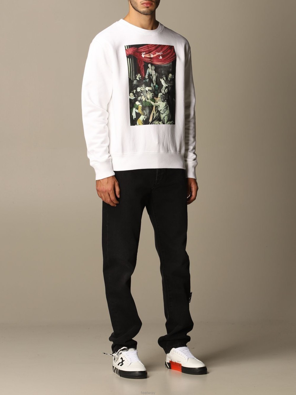 Off-White White Caravaggio Arrows Sweatshirt | Size XL FW20 RRP $555 image 6