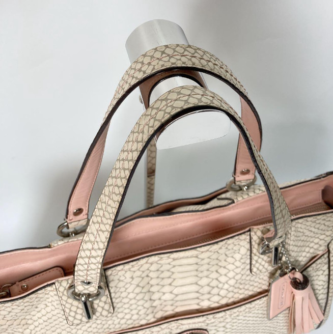 COACH Python Embossed 2 way tote Handbag, Large C… - image 8