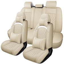 Faux Leather Waterproof Universal Car Seat Covers Full Set Air Hole For 5 Seat