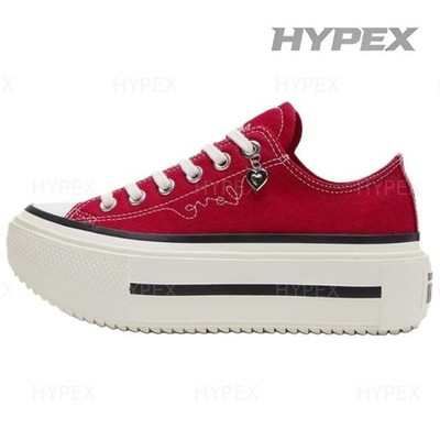 Converse Double Stack Low top Canvas Shoes Unisex Red Men A20659C New Size