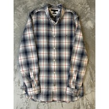 Tommy Hilfiger Men's Slim Fit Stretch Plaid Long Sleeve Button Down Shirt L G