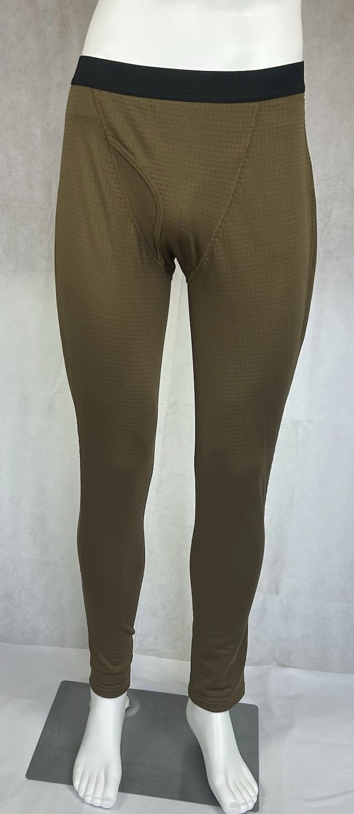 Beyond Clothing Base Layer Pants Mens Medium Brown Grid Thermal Tactical USA