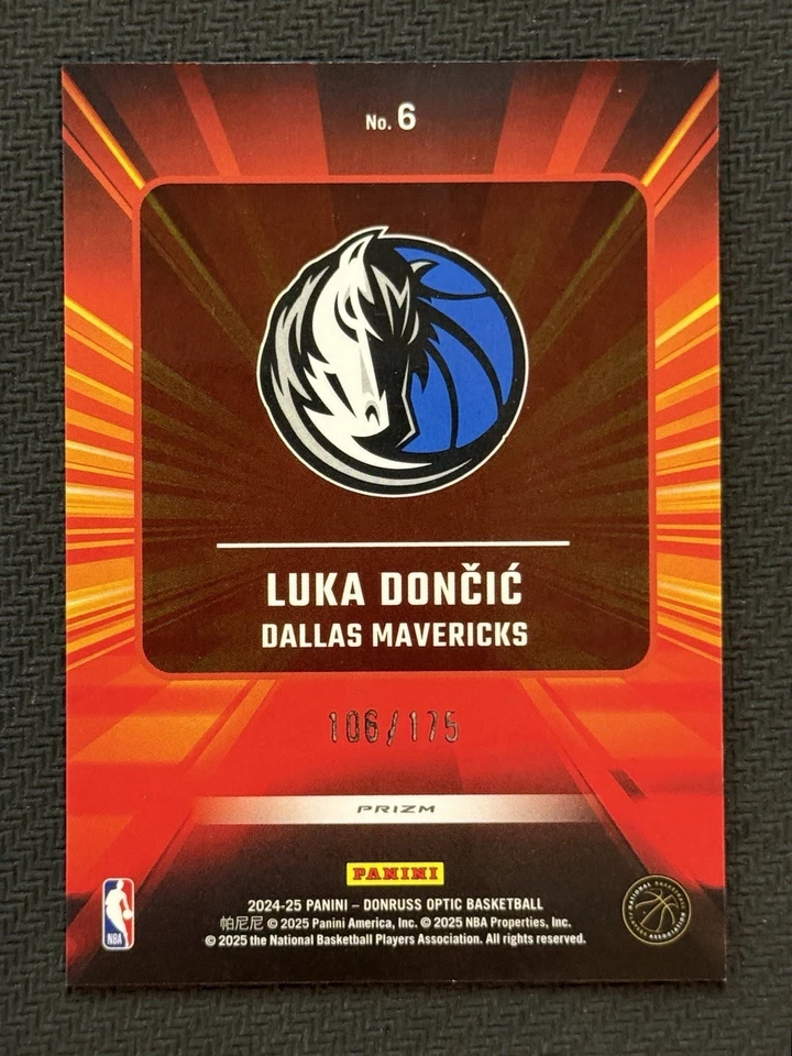 Panini Donruss Optic Luka Doncic Express Lane Prizm No. 2024-25 17 Azul/175 Foto 2 de 2