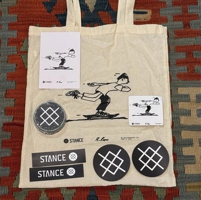 Stance Go Skate Day 2024 Russ Pope Tote Print Stickers Wax GSD F&F Exclusive Set