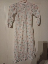 Vintage Layette Carter's Infant Bow Gown Girl Ruffled Hem Newborn
