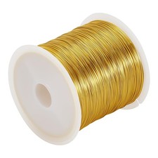 MAYJOYDIY 328 Feet Real 18K Gold Plated Wire 0.3mm 28 Gauge Jewelry Craft Wire G