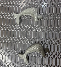 LEGO x2 Old Gray Ornamental FISH Decorations Ninja 6083 6089 6088 6045 #30224