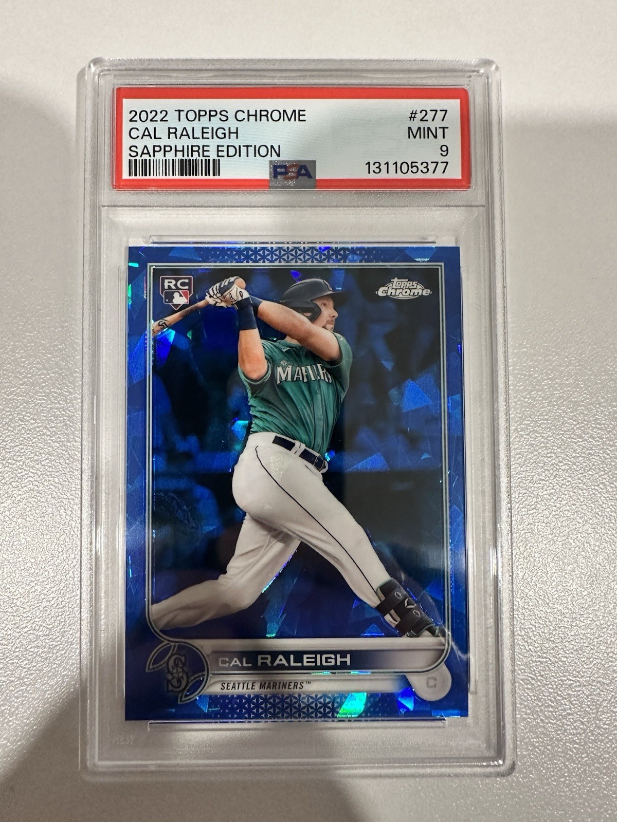 2022 Topps Chrome Sapphire Edition Cal Raleigh #277 (RC) PSA 9