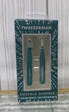 2022 Tweezerman 4225 Emerald Shimmer Green MICRO MINI SLANT TWEEZER SET NIB