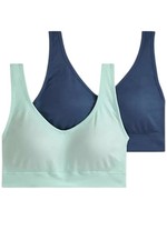 Jockey Women's 2-Pack Seamfree Back Smoothing Bra Blue/Mint