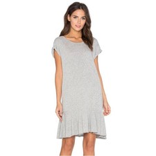 Velvet Graham Heather Grey Salome Cotton Vintage Slub Dress Medium