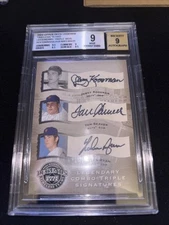 Tom SEAVER Nolan RYAN Koosman 2004 UPPER DECK LEGENDS-TRIPLE AUTO-18/25-BGS 9