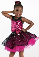 Dance Costume Weissman 14365 Small Child Pink Jazz Sequin Latin Tap Clogging