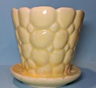 Vintage Brush McCoy Yellow Planter Raised Pebble Design