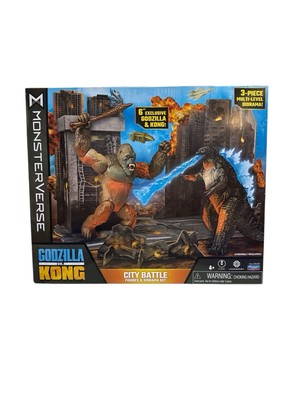 Monsterverse City Battle Godzilla vs Kong Figures & Diorama Set Hollow Earth New