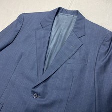 Ermenegildo Zegna Trofeo Light Wool Check Blazer Jacket Dark Blue Sz 45. No Tag