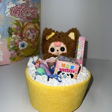 Baby Three Storage Basket Chestnut Brown Plush Fox Ready for Easter Bundle
