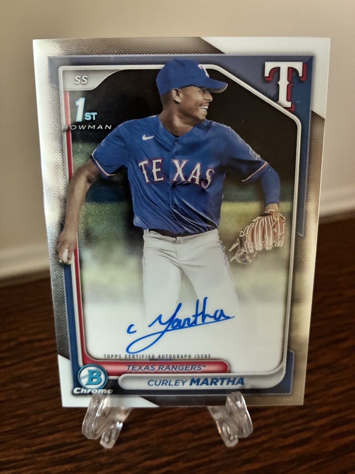 Curley Martha 2024 Bowman Chrome #CPACM 1st RC auto Texas Rangers Signed