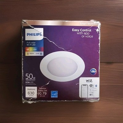 Philips Wiz Smart Wi-Fi Recessed Light Kit 5/6 in. LED 50W Full Color Open Box