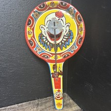 VTG US Metal Toy MFG. CO. Tin Clown Noise Maker Toy Made in USA Halloween
