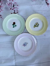 Royal Standard 3 pcs vintage plates bone china floral gold trim size 16cm