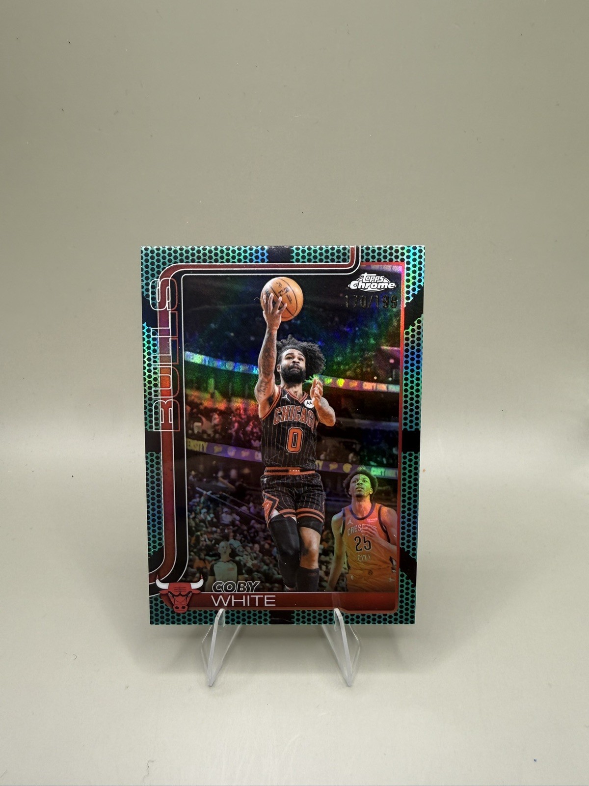 2025-26 Topps Chrome Update Coby White #93 Teal Refractor /299 Chicago Bulls