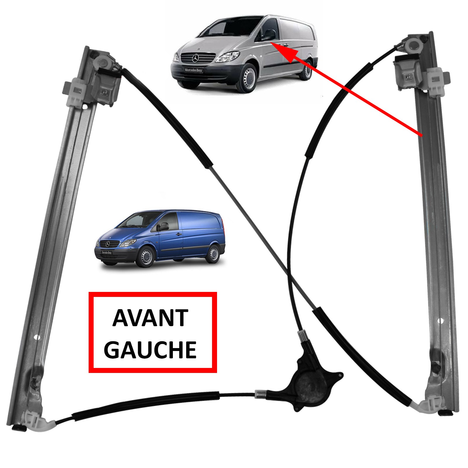 Lève-vitre électrique avant gauche pour Mercedes Vito Viano W639