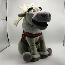 Disney Frozen Sven Reindeer Plush Stuffed Animal Gray Red Harness Small 2019