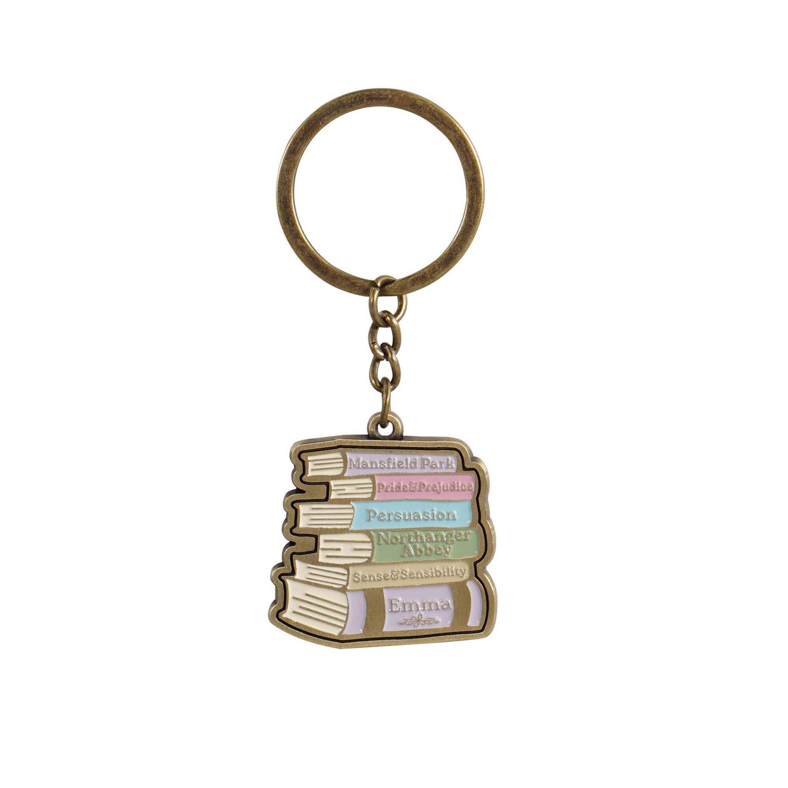 NEW Keyring Metal - Jane Austen (Book Stack)