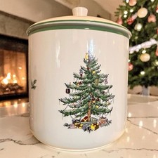NEW IN BOX Spode Christmas Tree Cookie Jar/Ca...