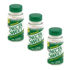 Necta Sweet 1-Grain Saccharin Tablets - Zero-Calorie Sugar Substitutes (3-Pack 1