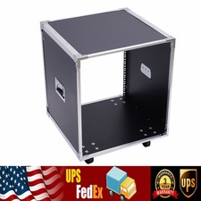 12U Cabinet Rolling Network Rack Audio Studio Video Telecom Equipment Rack Black