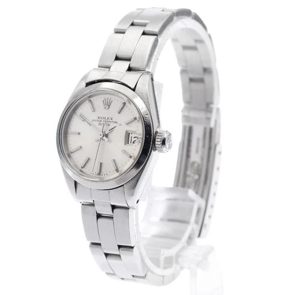 Rolex — Rolex Oyster Perpetual Date 6916 25mm SS Silver Dial Automatic Date Watch #C6159