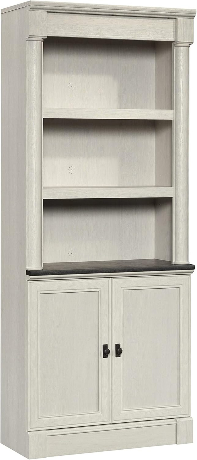 Sauder Palladia Book Shelf, Bookshelf with Storage, Library Bookcase with Doors 