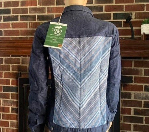 TOAD & Co Norma Women's Jean Jacket Blue Organic Cotton Stretch Button Up Sz XS - Picture 9 of 16