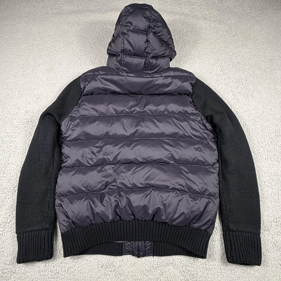 Chaqueta Scotch & Soda Para Hombre Mediana Negra Gris Con Capucha Mangas Tejidas Abombadas Foto 2 de 4