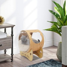 Modern Cat Bed Capsule FloorStanding Pet Bed House with Cushion Indoor